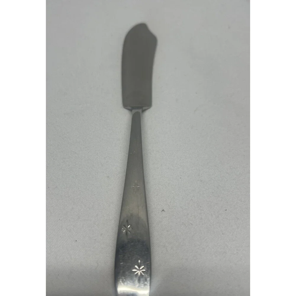 Wallace North Star Starburst MCM Stainless Flatware Butter Knife Spreader 7